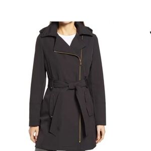 Via Spiga belted water resistant hooded trench coat Medium zip up from NORDSTROM